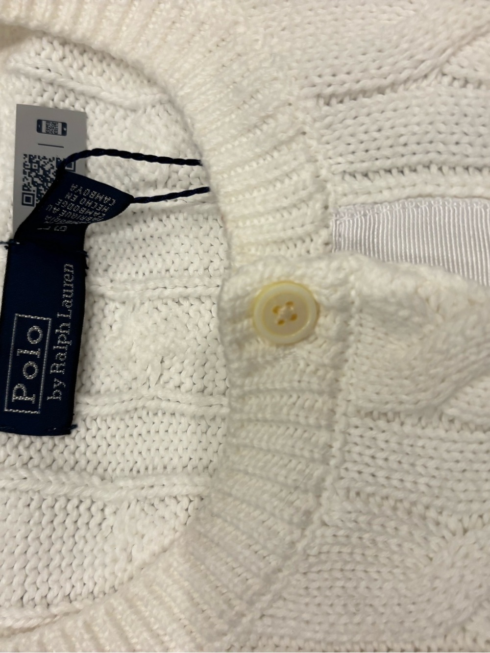 Polo by Ralph Lauren Cream Cable-Knit Short Sleeve Cardigan - Picture 3 of 5
